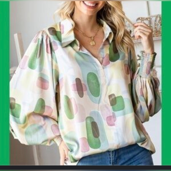 full of love mauve Tops - Full Of Love Mauve Pink Abstract Satin Blouse sz L aprox.